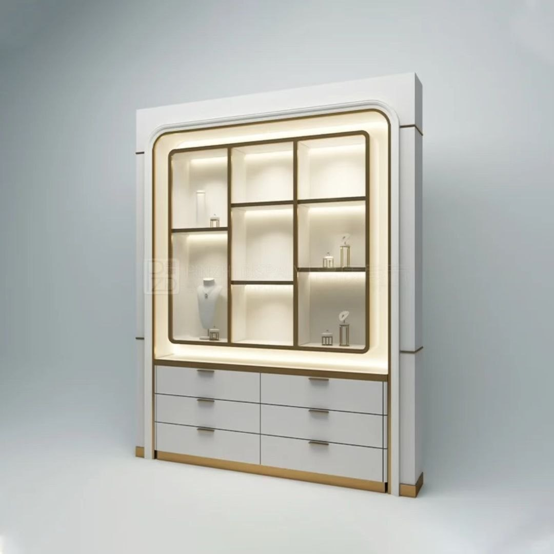 Manufacturer, Exporter, Importer, Supplier, Wholesaler, Retailer, Trader of Custom Made Fashion Jewellery Wall Showcase High Quality Jewelry Display Cabinet Design in Dubai, Dubai,UAE, 