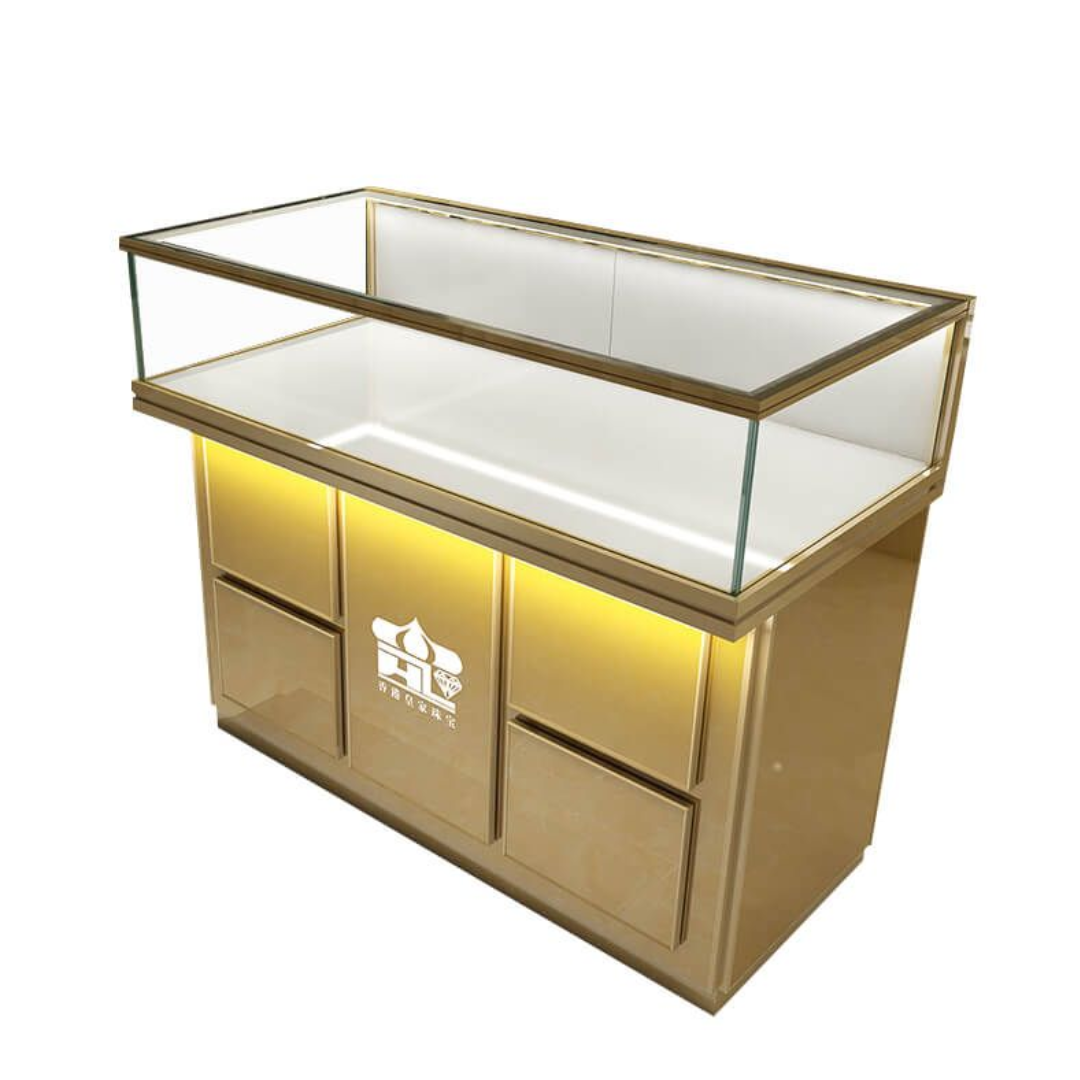 Manufacturer, Exporter, Importer, Supplier, Wholesaler, Retailer, Trader of golden display counter high quality showcase for watch in Dubai, Dubai,UAE, 