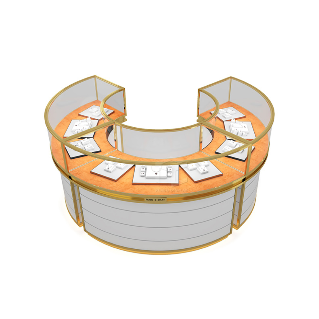 Manufacturer, Exporter, Importer, Supplier, Wholesaler, Retailer, Trader of High-end circular island cabinet jewelry retail store showcase design in Dubai, Dubai,UAE, 