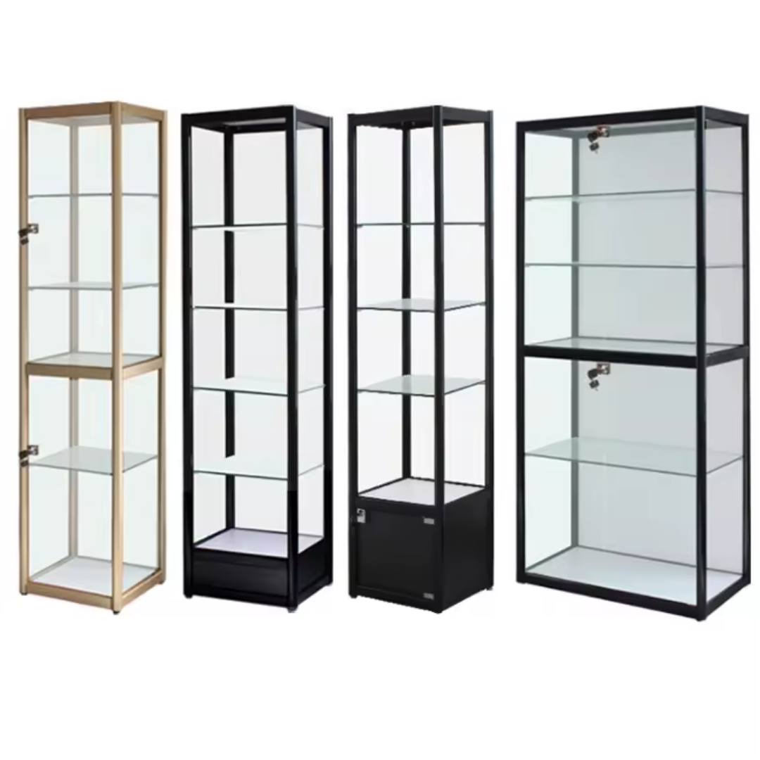 Manufacturer, Exporter, Importer, Supplier, Wholesaler, Retailer, Trader of High End Floor Free Standing Tower Glass Showcase Tower Jewelry Display Case in Dubai, Dubai,UAE, 