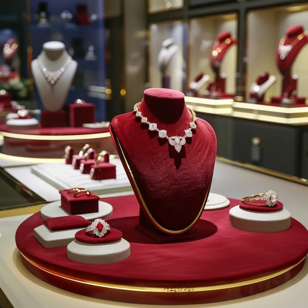 Manufacturer, Exporter, Importer, Supplier, Wholesaler, Retailer, Trader of High End Jewelry Display Showcase Design For Jewellery Fair Booth in Dubai, Dubai,UAE, 