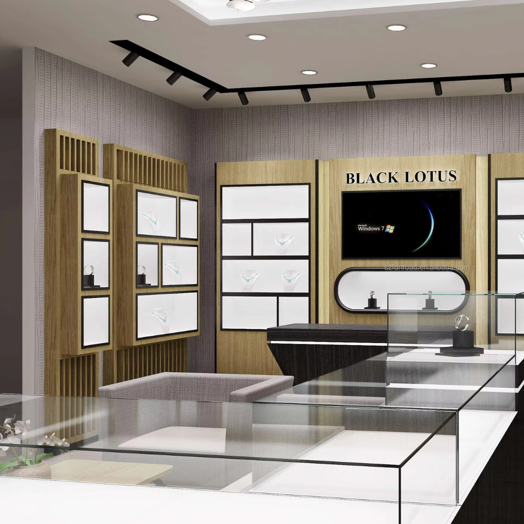 Manufacturer, Exporter, Importer, Supplier, Wholesaler, Retailer, Trader of High End Jewelry Store Wall Cabinet Design Modern Jewelry Display Showcase for Sale in Dubai, Dubai,UAE, 