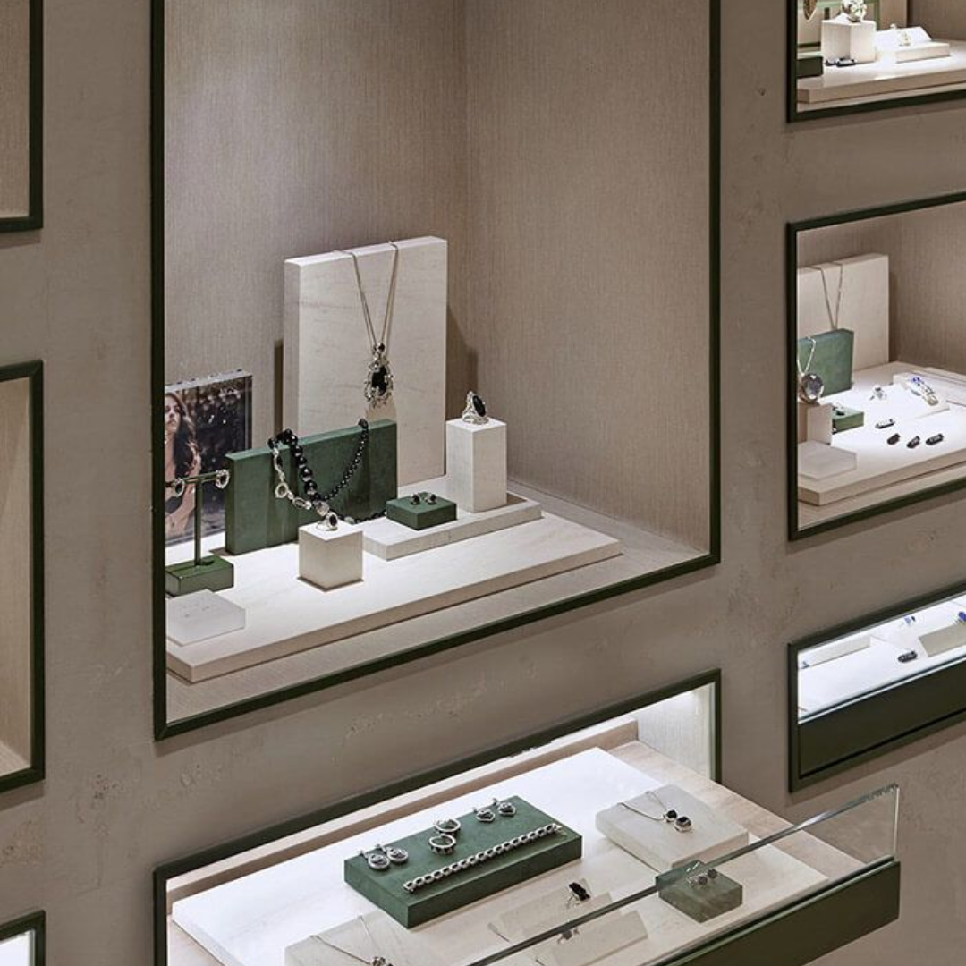 Manufacturer, Exporter, Importer, Supplier, Wholesaler, Retailer, Trader of High End Wall Mounted Display Cabinet For Jewellery Store in Dubai, Dubai,UAE, 