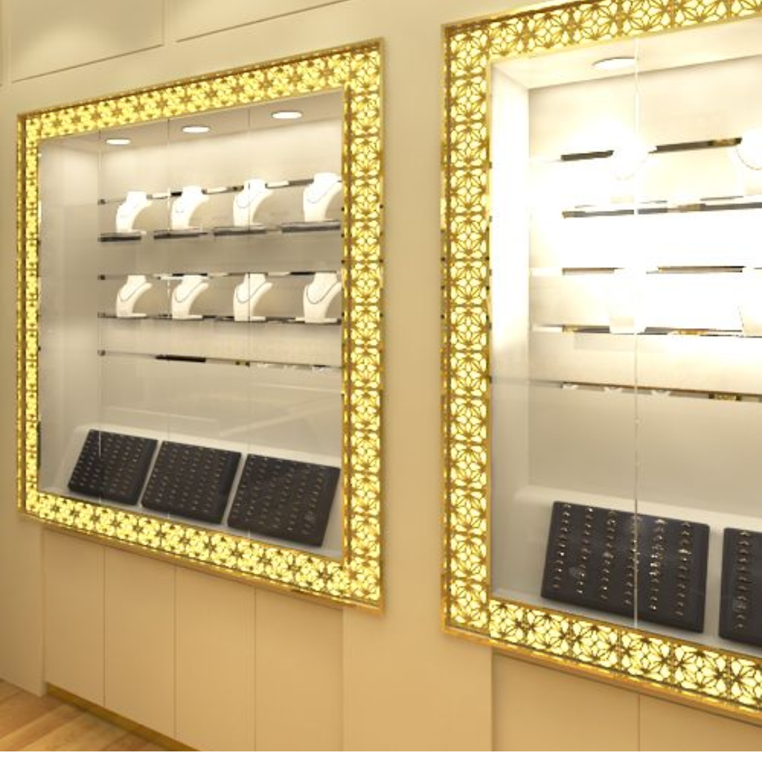 Manufacturer, Exporter, Importer, Supplier, Wholesaler, Retailer, Trader of Luxury Jewellery Wall Display Cabinets Custom Designs for Retail Stores in Dubai, Dubai,UAE, 