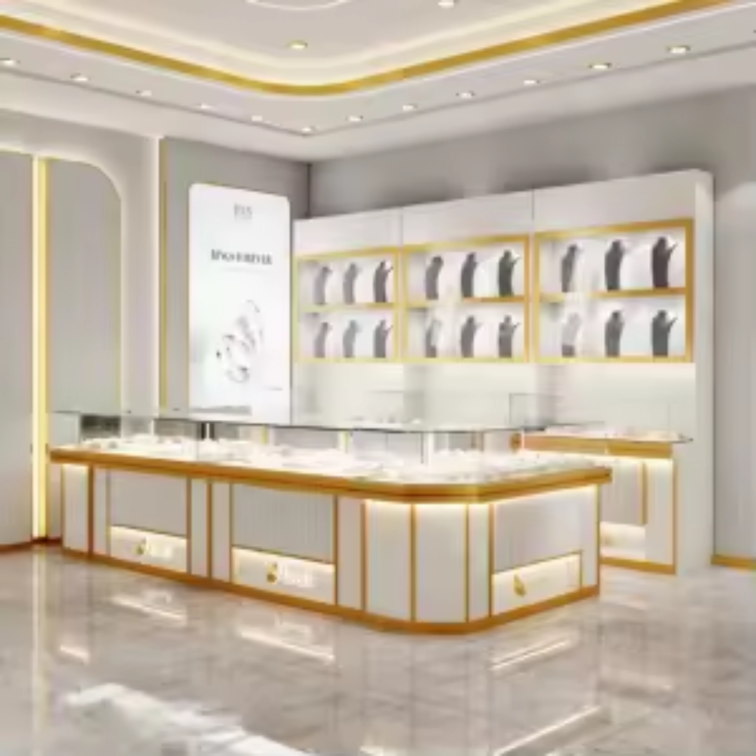Manufacturer, Exporter, Importer, Supplier, Wholesaler, Retailer, Trader of Luxury jewellery wall showcase custom jewelry store wall display case design for sale in Dubai, Dubai,UAE, 