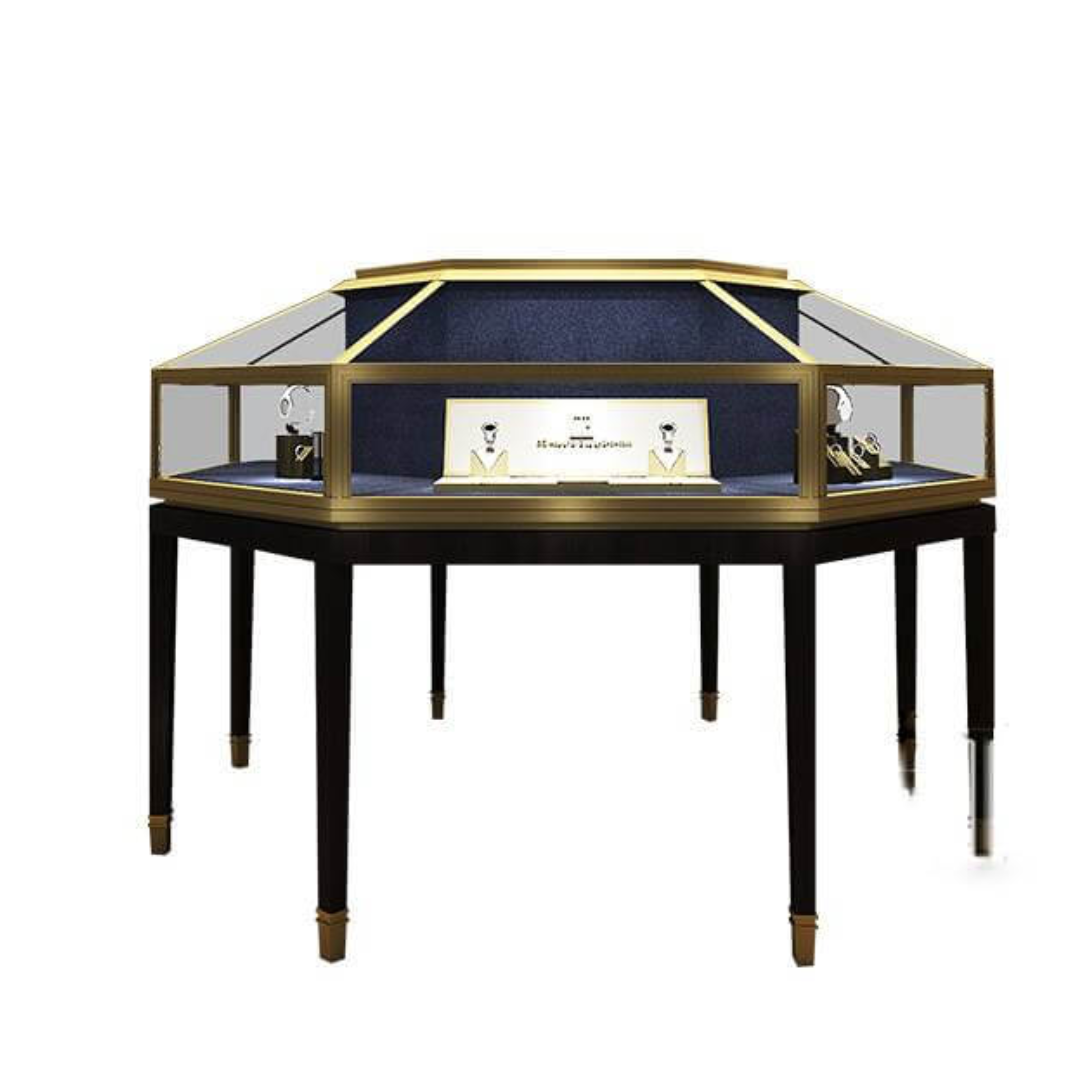 Manufacturer, Exporter, Importer, Supplier, Wholesaler, Retailer, Trader of Polygonal jewelry showcase octagonal display table multi-angle jewelry display cabinet for sale in Dubai, Dubai,UAE, 