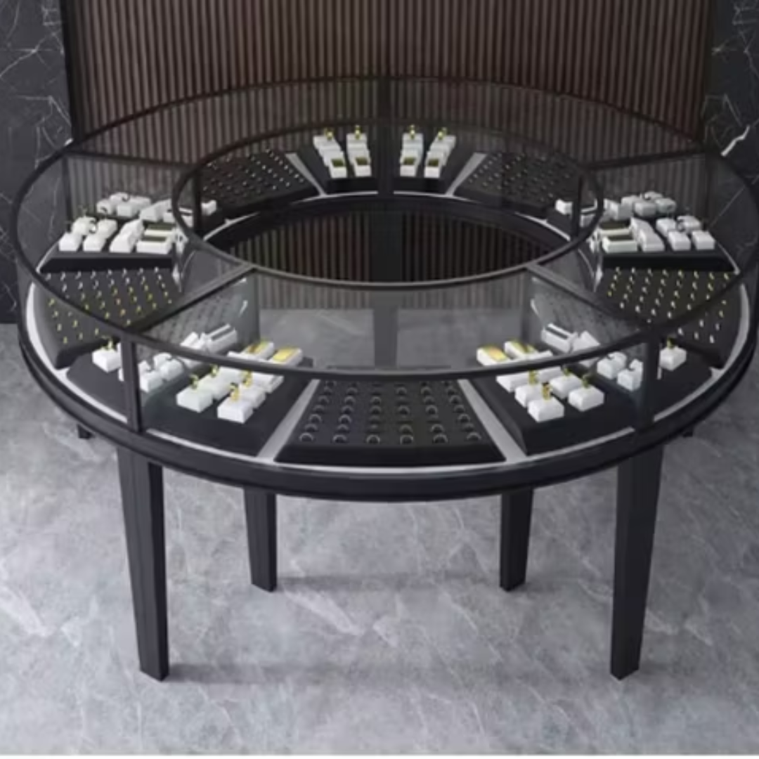 Manufacturer, Exporter, Importer, Supplier, Wholesaler, Retailer, Trader of Round Black Painted Watch Display Cabinet with Spotlight in Dubai, Dubai,UAE, 
