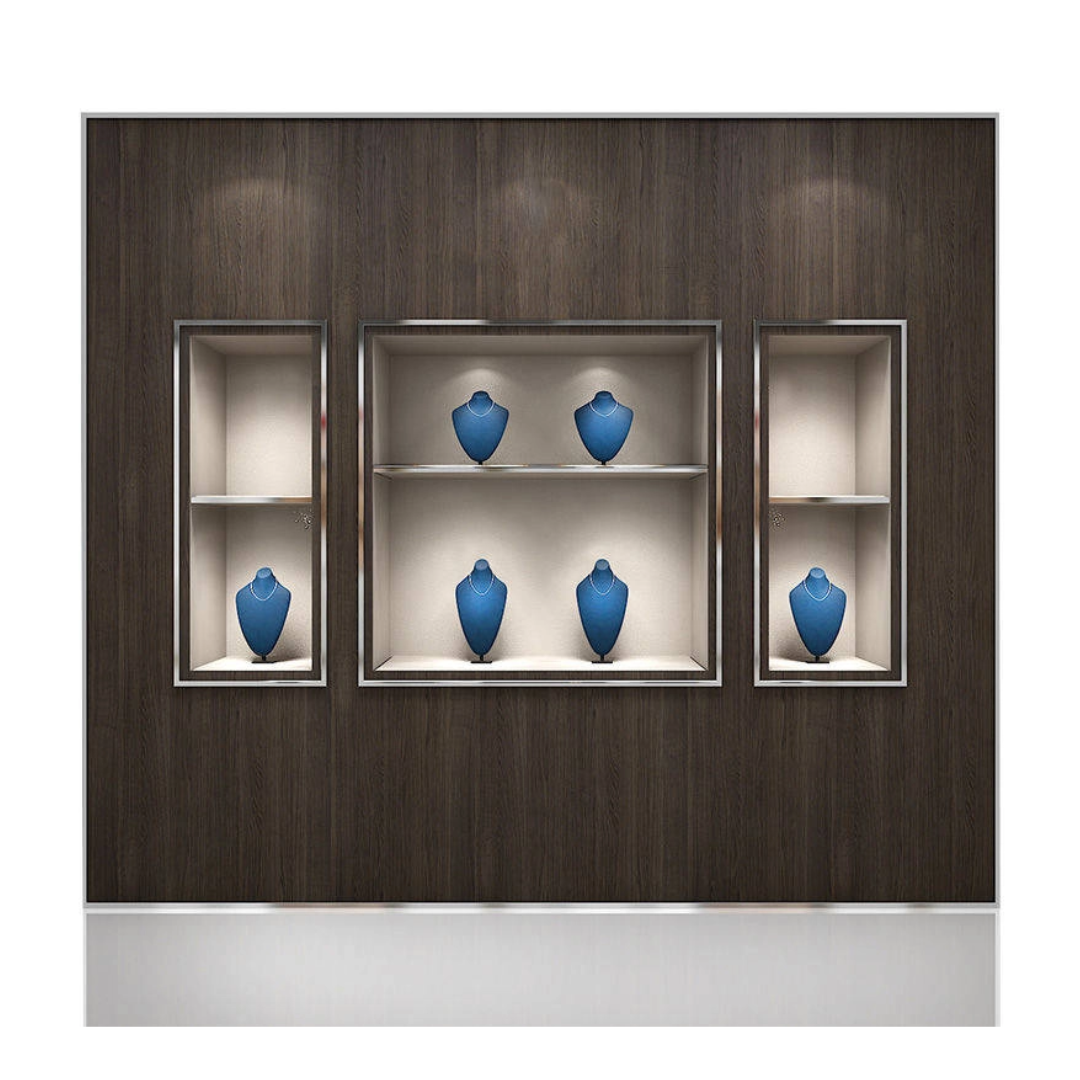 Manufacturer, Exporter, Importer, Supplier, Wholesaler, Retailer, Trader of Luxury Retail Jewelry Wall Showcase Cabinet High-End Custom Jewelry Shop Wall Vitrine in Dubai, Dubai,UAE, 